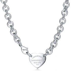 2024 Tiffany Heart Tag 18k Platinum Necklaces 60115712